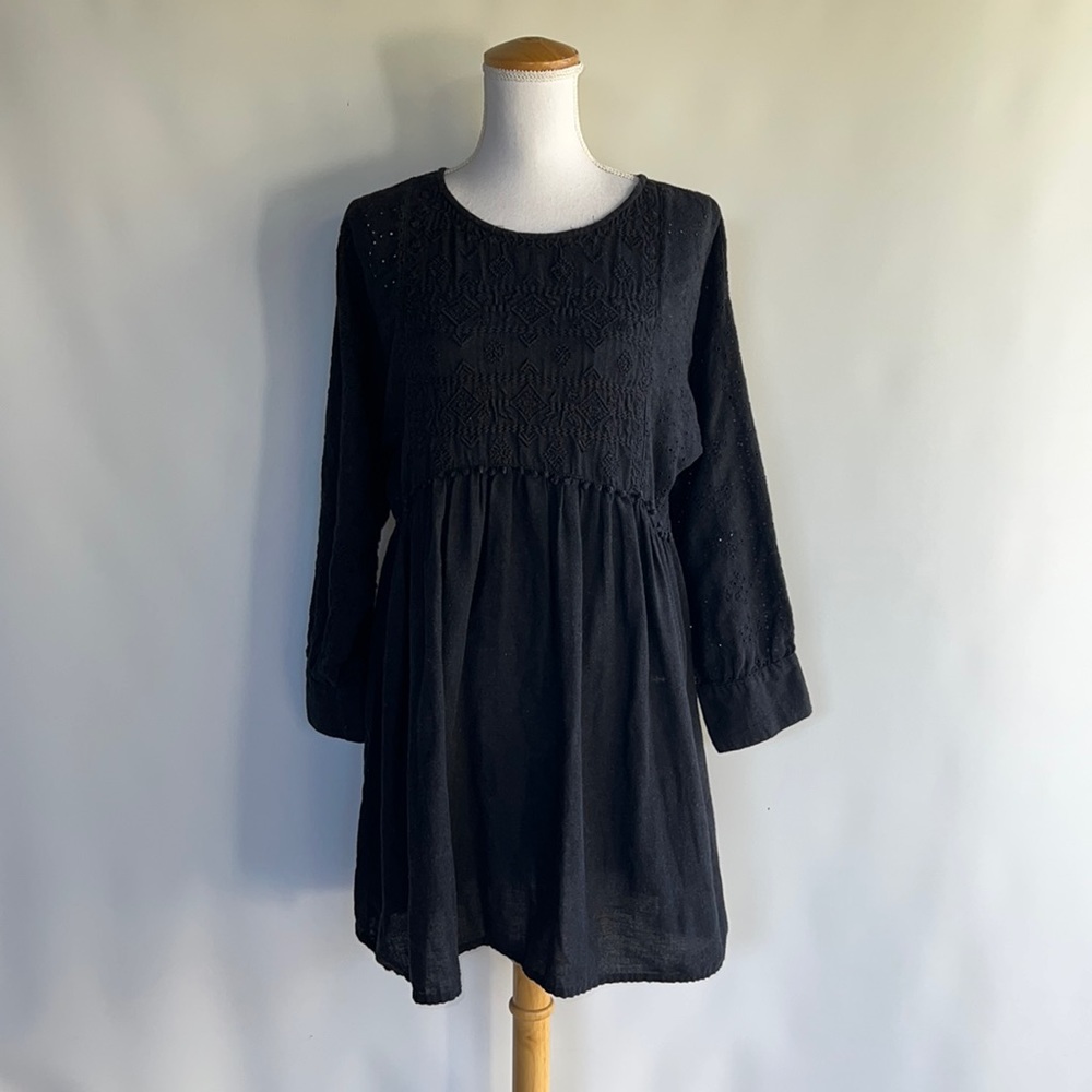 Zara Embroidered Babydoll Dress - sz M